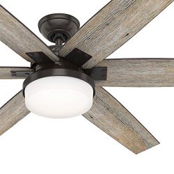 Hunter Fan 64 inch Casual Nobel Bronze Indoor Ceiling Fan with Light Kit and Remote Control (Cer ...