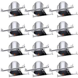 Sunco Lighting 12 Pack 6 Inch New Construction LED Can Air Tight IC Housing, Recessed Lights, LE ...