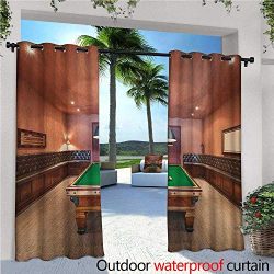 Modern Patio Curtains Entertainment Room in Mansion Pool Table Billiard Lifestyle Photo Print Ou ...