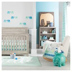 Cloud Island Oeko-TEX 4pc Blue Elephant Parade Baby Crib Bedding Set, Light Blue/Gray