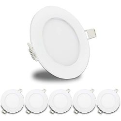 LeisureLED 5 Pack RV Boat Recessed Ceiling Light 480 Lumen Super Slim LED Panel Light DC 12V 4.7 ...