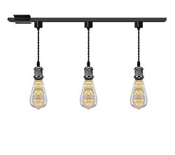 Kiven 1-Light H System Track Mini Pendant, Pearl Black Finish Lamp Holder Fitting Track Light Ki ...