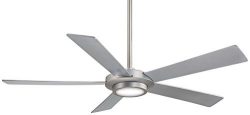 Minka Aire F745-BN Sabot – 52″ Ceiling Fan with Light Kit, Brushed Nickel Finish wit ...