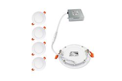 ANC 4-Inch 9W 120V Recessed Ultra Thin LED Panel Light,Retrofit Downlight Wafer Panel Slim IC Ra ...