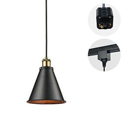 STGLIGHTING 1-Light H-Type Track Light Pendants 4.9 Feet Cord Vintage Pendant Lamp Industrial Fa ...