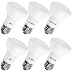 6-Pack BR20 LED Bulb, Luxrite, 45W Equivalent, 6500K Daylight White, Dimmable, 460 Lumens, R20 L ...