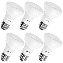 6-Pack BR20 LED Bulb, Luxrite, 45W Equivalent, 6500K Daylight White, Dimmable, 460 Lumens, R20 L ...