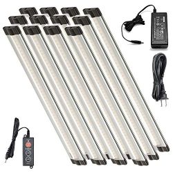 Lightkiwi L4404 Dimmable LED Under Cabinet Lighting 12 Panel Kit, 12 Inches Each, Cool White (60 ...