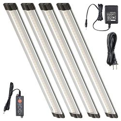 Lightkiwi E7574 Dimmable LED Under Cabinet Lighting 4 Panel Kit, 12 Inches Each, Warm White (300 ...