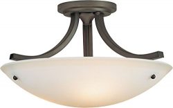 Feiss SF189ORB Gravity Glass Semi Flush Ceiling Lighting, Bronze, 3-Light (16″Dia x 10R ...