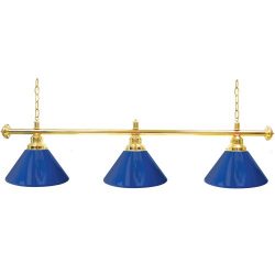 Trademark Gameroom Blue Three Shade Gameroom Lamp, 60″ (Gold Hardware)