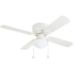 Harbor Breeze Armitage 42-in White Indoor Flush Mount Ceiling Fan with Light Kit (4-Blade)