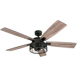 Honeywell Ceiling Fans 50614-01 Carnegie Ceiling Fan, 52″, Matte Black