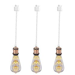 KIVEN 3 Pack H-Track Lighting Kitchen Pendant Light -Mini Red Antique Brass Hanging Lamp,23.62&# ...