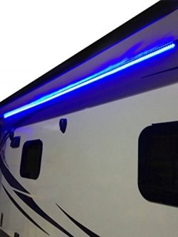 RecPro RV 12′ Blue LED Awning Party Light 12V W/MOUNTING Channel – White PCB