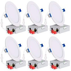 6″ 1100 Lumen Ultra-Thin Led Recessed Lights 5000K Warm Light Dimmable Ceiling Light Downl ...