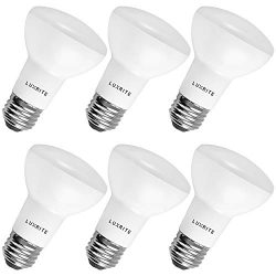 6-Pack BR20 LED Bulb, Luxrite, 45W Equivalent, 3500K Natural White, Dimmable, 460 Lumens, R20 LE ...