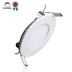 B-right 18W 8-inch Dimmable Round LED Panel Light 1400lm Ultra-thin 4000K Daylight White LED Rec ...