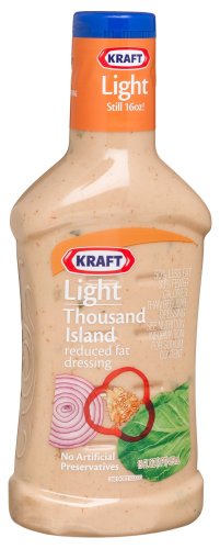 Kraft Light Thousand Island Reduced Fat Dressing, 16-Ounce Plastic Bottles (Pack of 6)