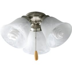 Progress Lighting P2600-09 3-Light Kit with White Washed Alabaster Style Glass For Use with P250 ...