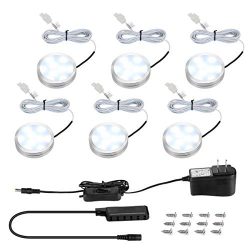 LE LED Puck Lights, Kitchen Under Cabinet Lighting Kit, 510 Lumens, 5000K Daylight White, Night  ...