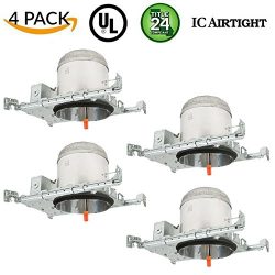 Four Bros Lighting NC4/LED/4PK 6 Inch 6″ Inch New Construction Can Air Tight IC Housing LE ...