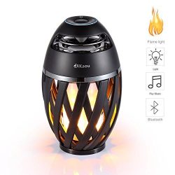 DIKAOU Led flame table lamp, Torch atmosphere Bluetooth speakers&Outdoor Portable Stereo Spe ...