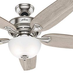 Hunter Fan 54 inch Brushed Nickel Indoor Ceiling Fan with Light Kit (Certified Refurbished)