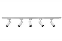 UPO LED Track Lighting Kit, 5 Lights 1500lm/15w CRI90 4000K 24°Beam Angle, Adjustable Track Head ...