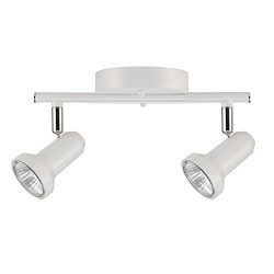 Globe Electric Melo 2-Light Track Lighting, Glossy White Finish, Bulbs Included 59322