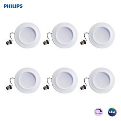 Philips LED myLiving Dimmable 5”/6” Downlight Recessed Lighting Fixture: 650-Lumens, 2700-Kelvin ...
