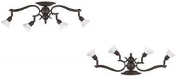 Canarm Addison 4-Light Dropped Track Lighting with Flat Opal Glass Shades, Oil Rubbed Bronze (4  ...