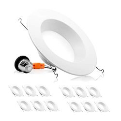 Parmida (12 Pack) 5/6 inch Dimmable LED Retrofit Recessed Downlight, 15W (120W Replacement), Smo ...