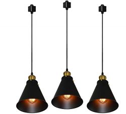 Kiven H-Type Track Lignting Pendant Antique Industrial Oil Rubbed Bronze Pendant Light 3 Pack fo ...