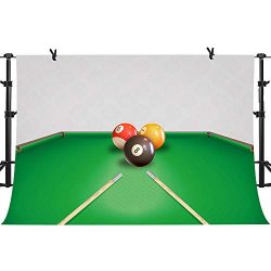 PHMOJEN Billiards Pool Table Photography Backdrop Vinyl 10x7ft Fifteen-Ball Background Photo Boo ...