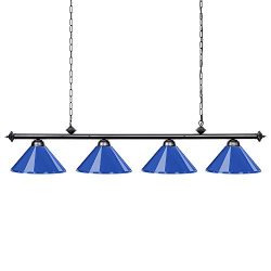 Wellmet 70″ Hanging Pool Table Lights for 8’~11′ Table with 4 Metal Shades, Bi ...