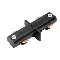 uxcell Mini Straight I Connector for 3-Wire Lighting Track Rail, Black