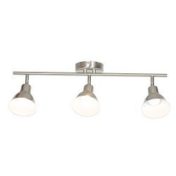 MELUCEE Track Lighting with 3-Light Adjustable Track Heads, Brushed Nickel Spotlights Kitchen Ce ...