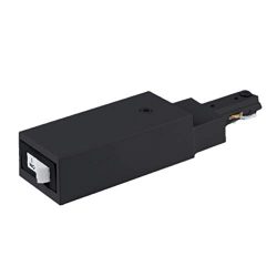 WAC Lighting THL-HLES-1A-BK H Slim Live End Connector Current Limiter with Switch, Track Accessory