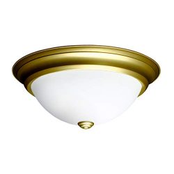 OSTWIN 13 Inch LED Dimmable Flush Mount Ceiling Light Fixture Round Dome Opal Glass Shade 18 Wat ...