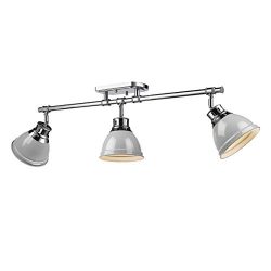 Golden Lighting 3602-3SF CH-GY Three Track Light Gold/Gray