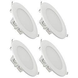 TORCHSTAR 4 Pack 15W 6 inch Slim Recessed Ceiling Light with Junction Box, Dimmable Airtight Dow ...