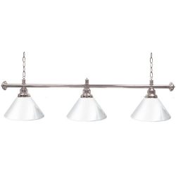 Trademark Gameroom White Three Shade Gameroom Lamp, 60″ (Silver Hardware)