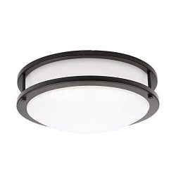 OSTWIN 12-inch Small size LED Ceiling Light Fixture Flush Mount, Dimmable, Round 20 Watt (120W R ...