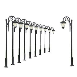 Evemodel LYM37 10pcs Model Railway Train Lamp Post Street Lights HO OO Scale LEDs NEW