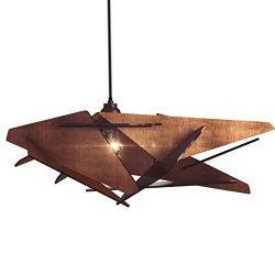 Wood Pendant Light – Modern Chandelier Lighting – Hanging Dining Lamp – Ceilin ...