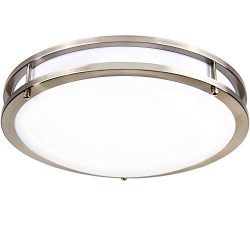 Hykolity 16 Inch LED Ceiling Light, 26W [200W Equivalent] 4000K 1960lm BN Finish Dimmable Saturn ...