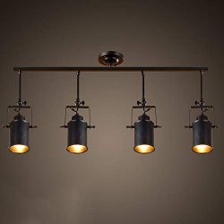 Industrial Vintage Long Pole Spotlight E27 Ceiling Lamp Clothing Store Track Lamp American Retro ...