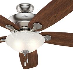 Hunter Fan 60 inch Casual Brushed Nickel Indoor Ceiling Fan with Light Kit (Renewed)