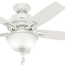 Hunter Fan 44 inch Ceiling Fan in Onyx Bengal with LED Bowl Light Kit (Renewed) (Fresh White)